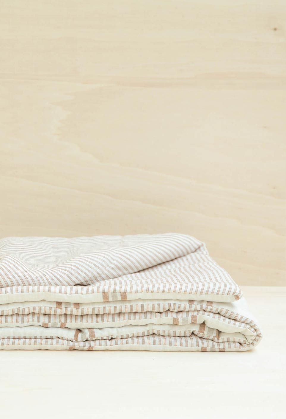 Mattress stripe café/milk - home - washed linen