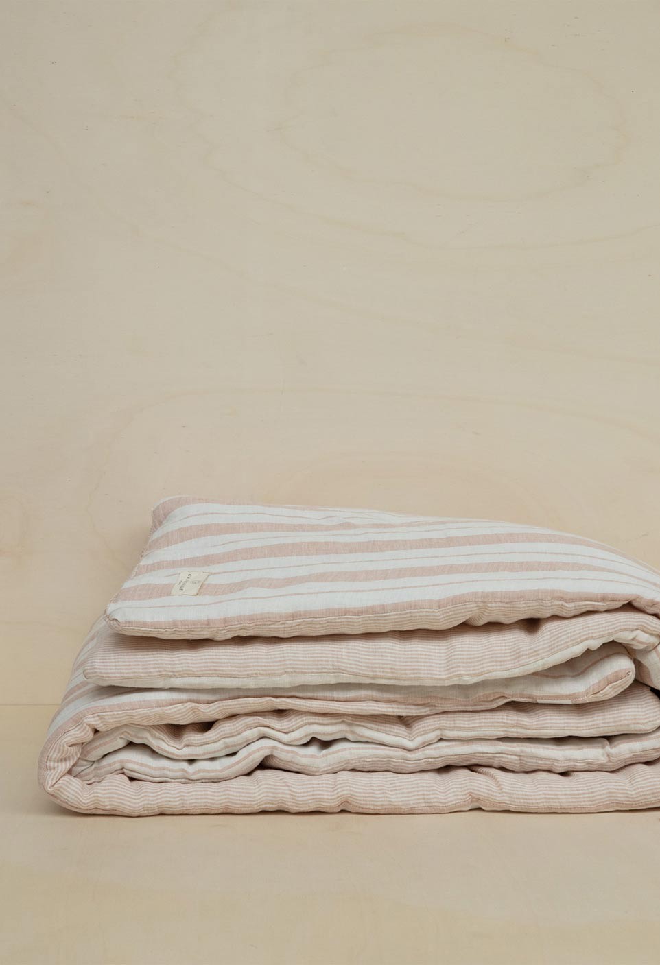 striped washed linen pink glaise milk