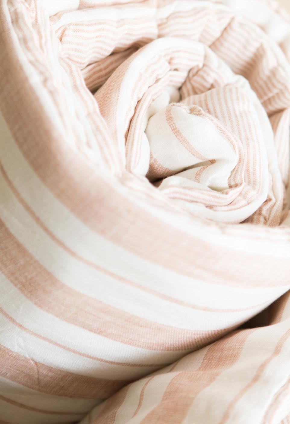 striped washed linen pink glaise milk