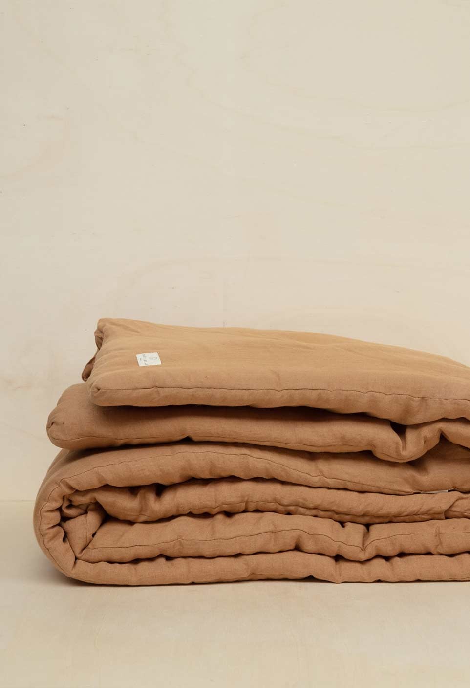 washed linen mattress tabac