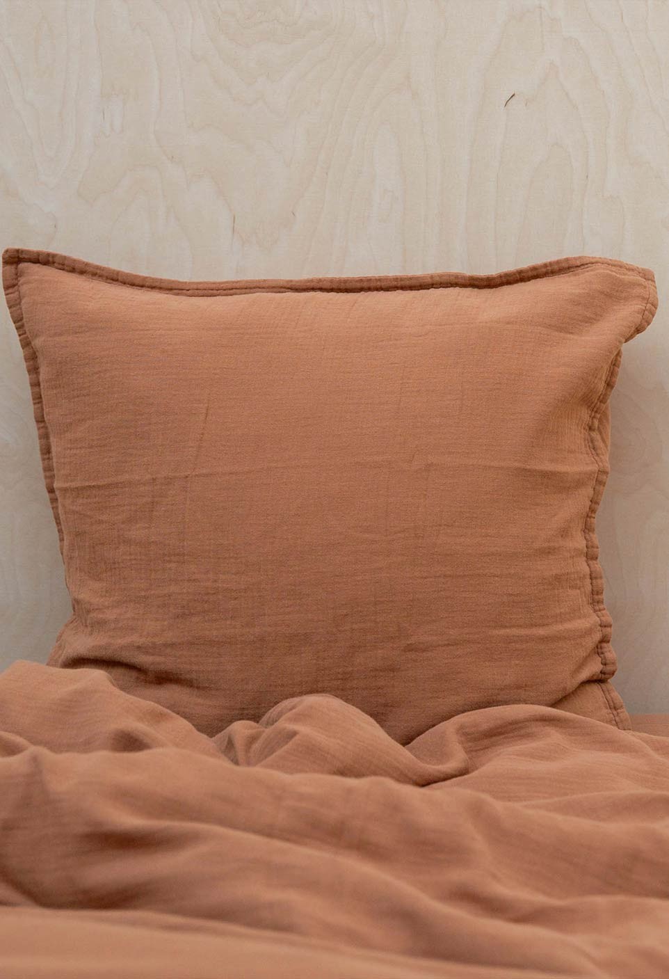 Cotton gauze duvet cover 1 person - terracotta - kids bedroom