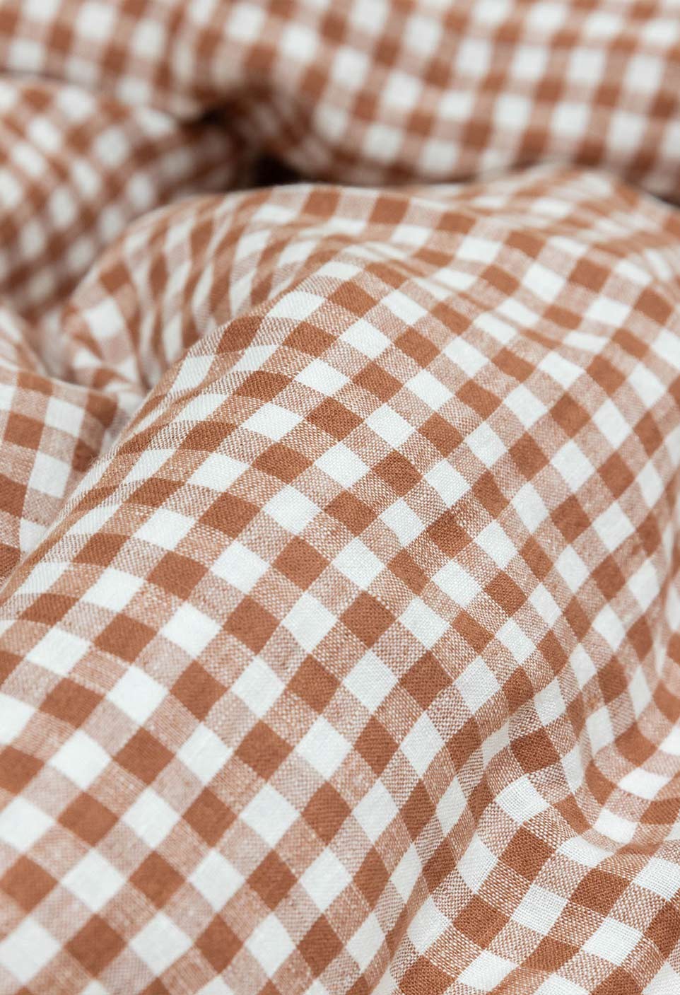 Check duvet cover - washed linen - vichy brique - kids bed linen