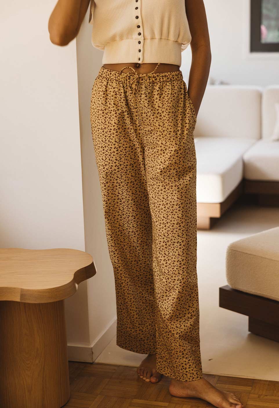 Pyjamas pants - cotton - leopard sable print - homewear