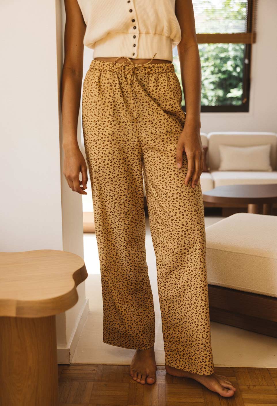 Pyjamas pants - cotton - leopard sable print - homewear