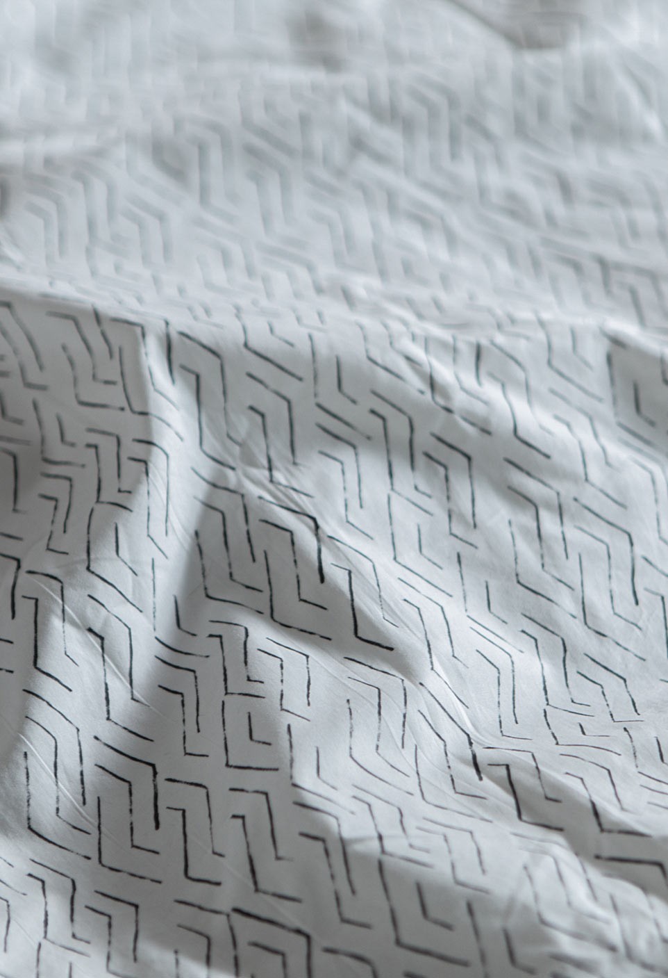 graphic printed washed cotton duvet cover