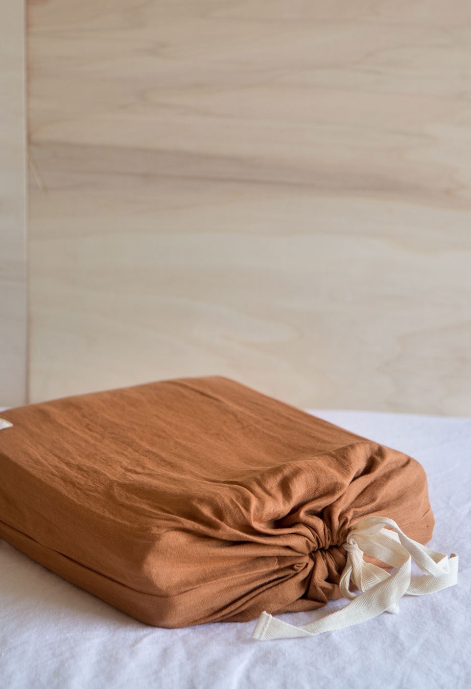 WASHED LINEN DUVET COVER  CARAMEL