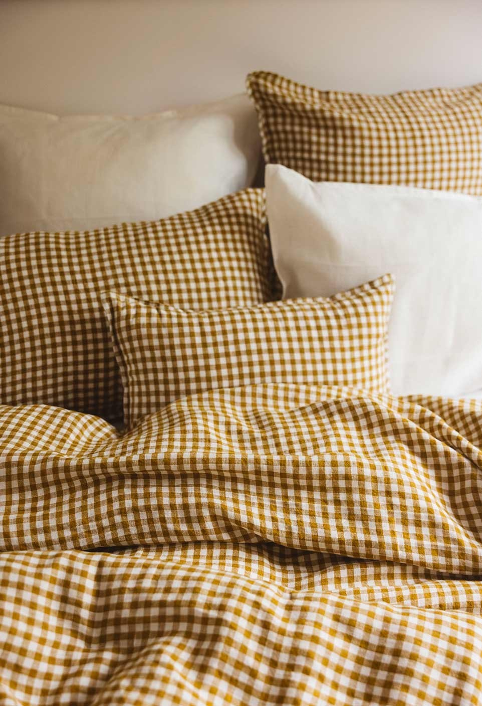 LINEN DUVET COVER  VICHY CURRY