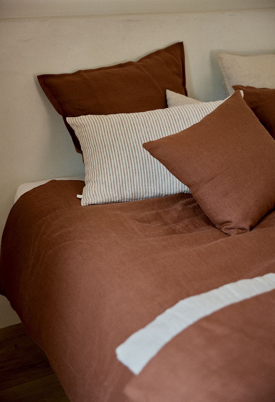 WASHED LINEN DUVET COVER  MOKA