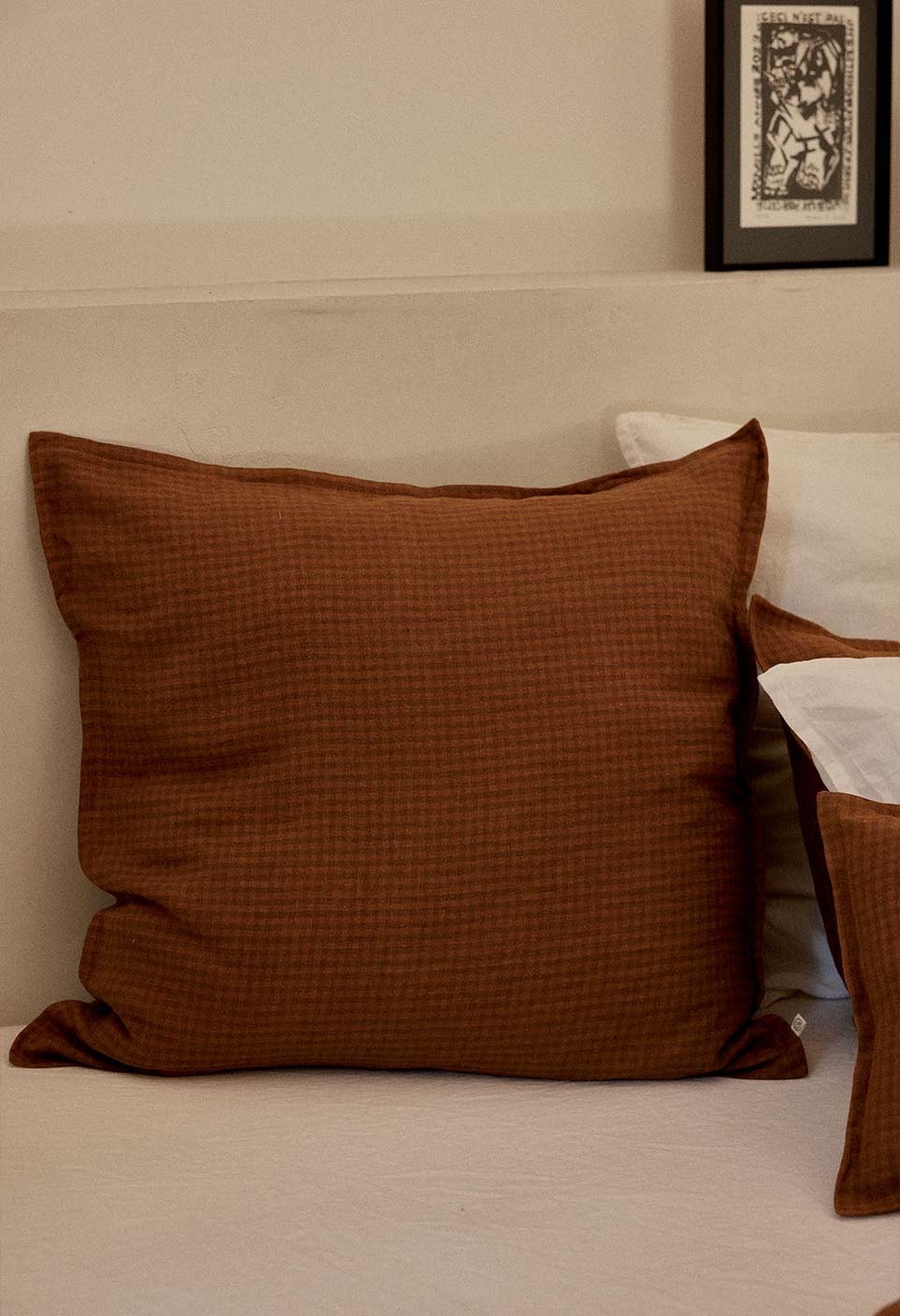 Vichy linen, add pillowcases to the duvet cover.