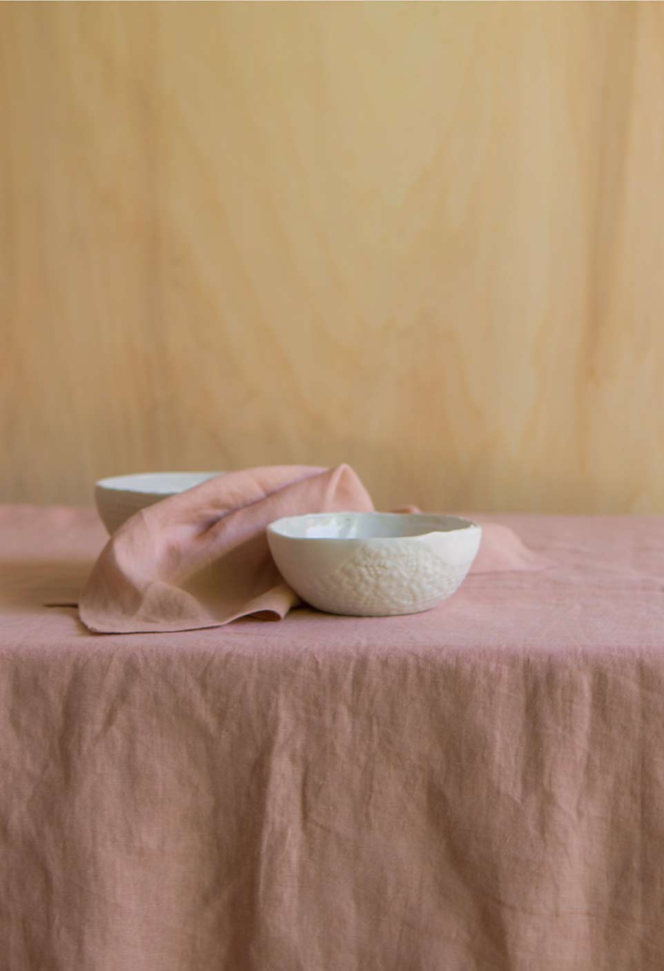 washed linen tablecloth pink glaise | Gabrielle Paris