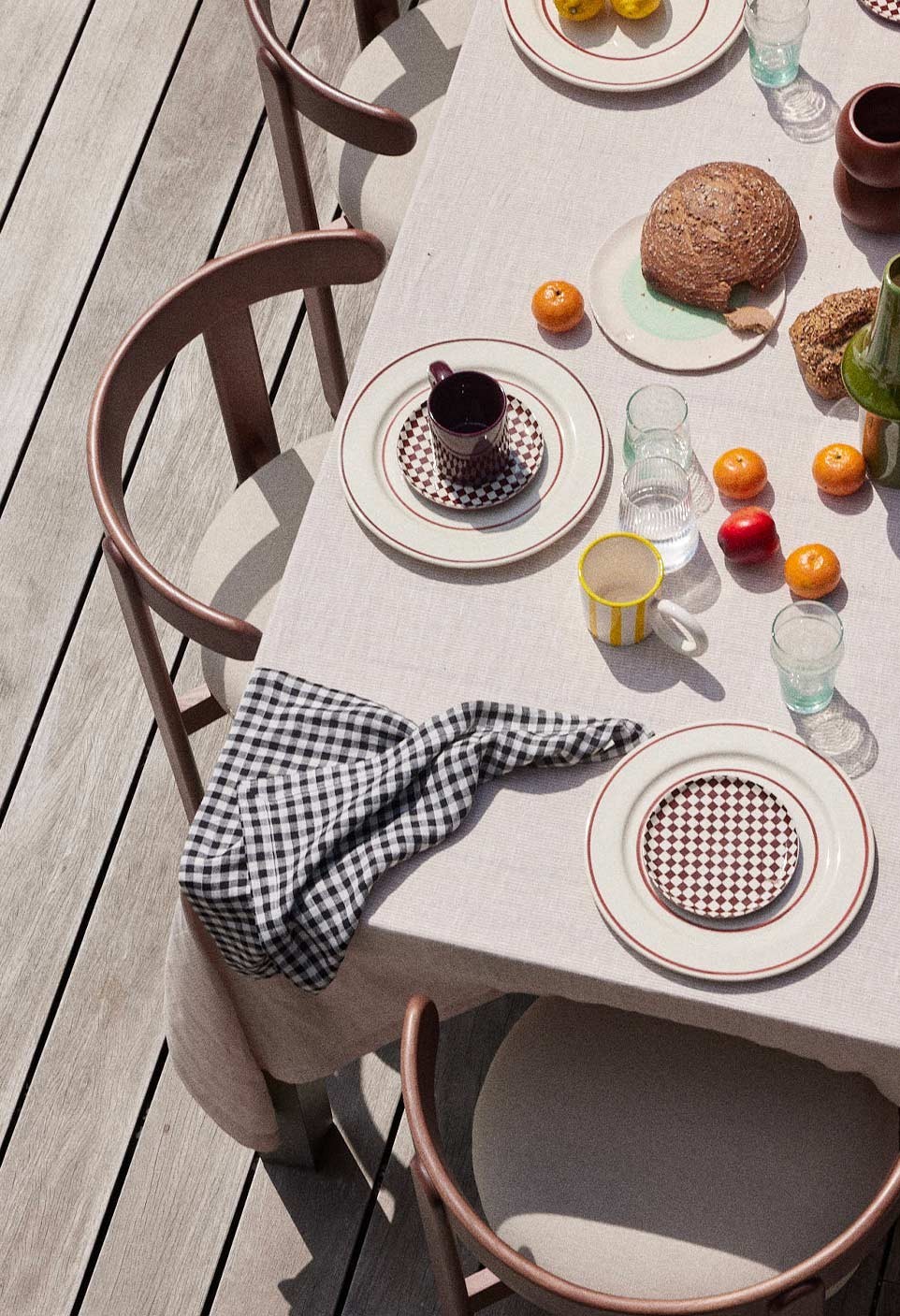 THIN STRIPE TABLECLOTH | GLAISE/ MILK | Gabrielle Paris