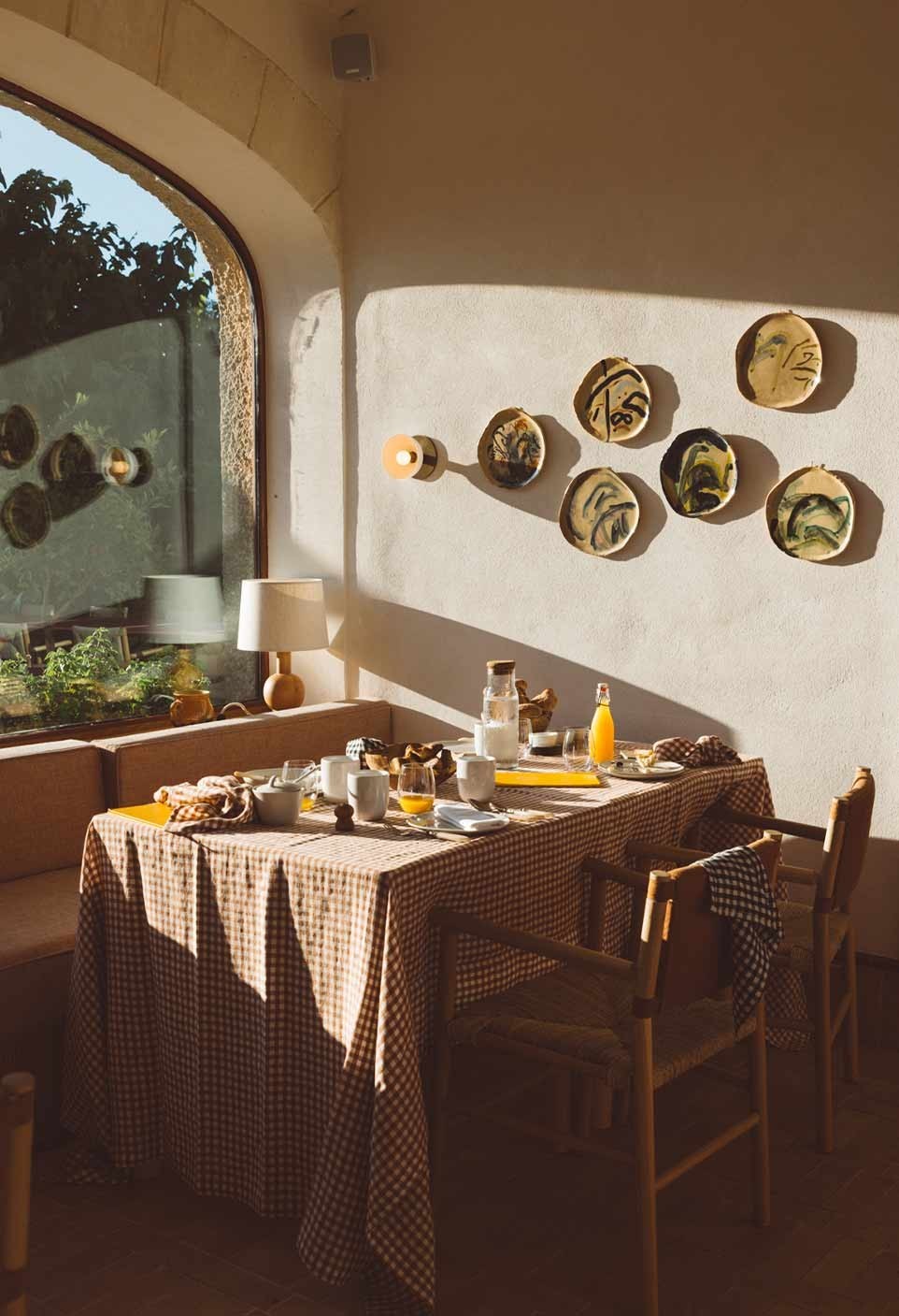 Check tablecloth - vichy brique - washed linen - bed linen