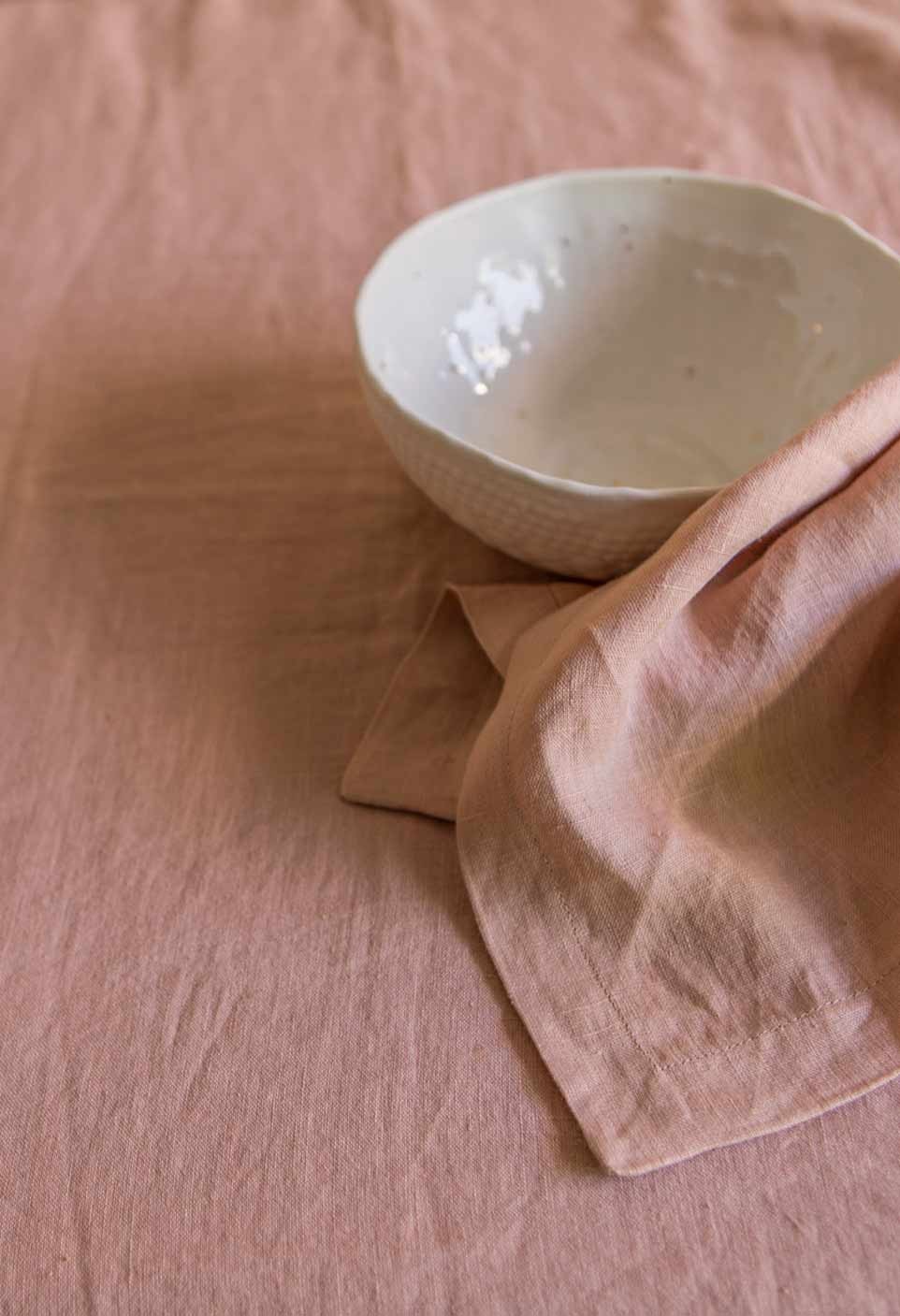 washed linen napkin pink glaise| Gabrielle Paris