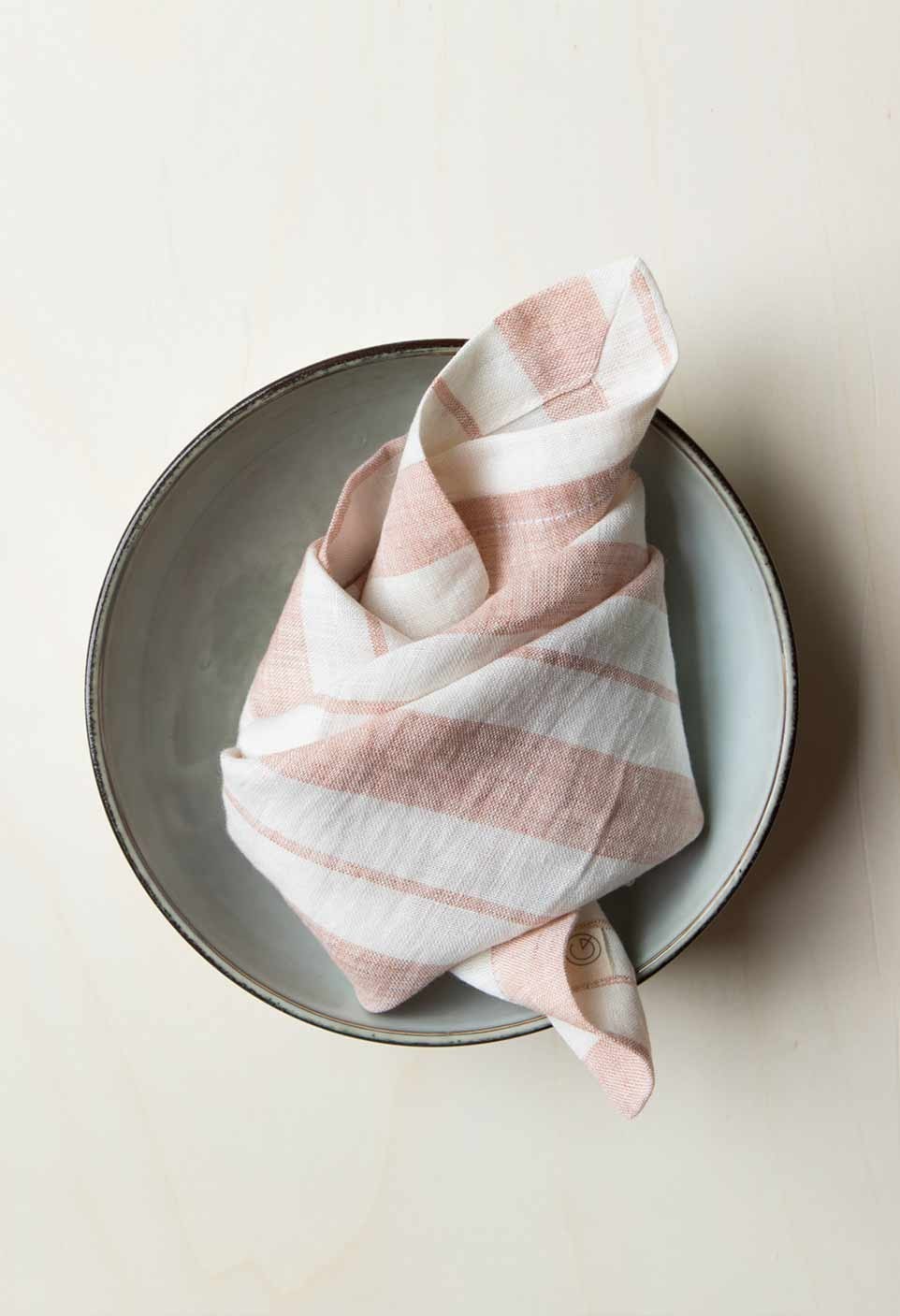 LARGE STRIPE NAPKIN GLAISE/ MILK | GABRIELLE PARIS