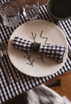 SET DE TABLE  EN COTON VICHY BLACK