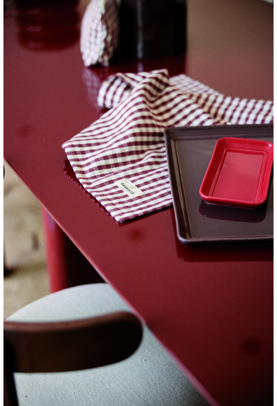 The vichy bordeaux dishcloth cotton the essential for your kitchen.