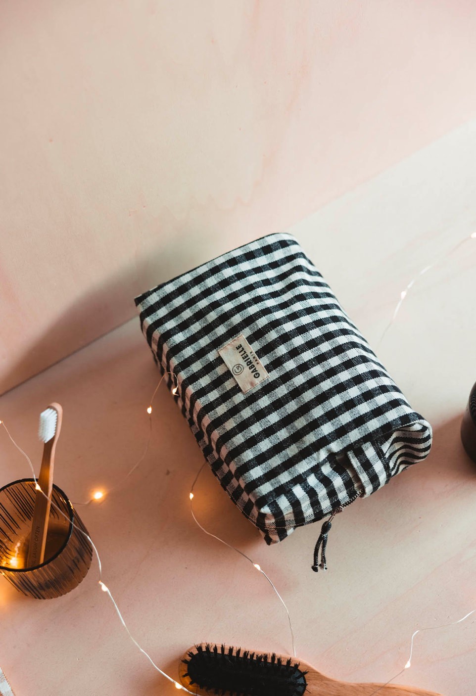 COTTON TOILET BAG  VICHY BLACK