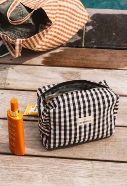 TROUSSE DE TOILETTE  EN COTON VICHY BLACK