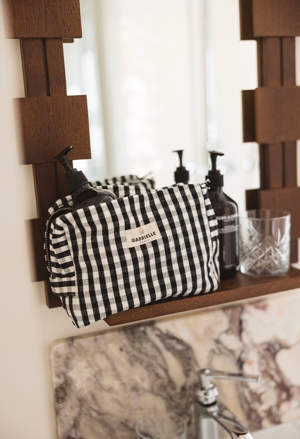 TROUSSE DE TOILETTE  EN COTON VICHY BLACK