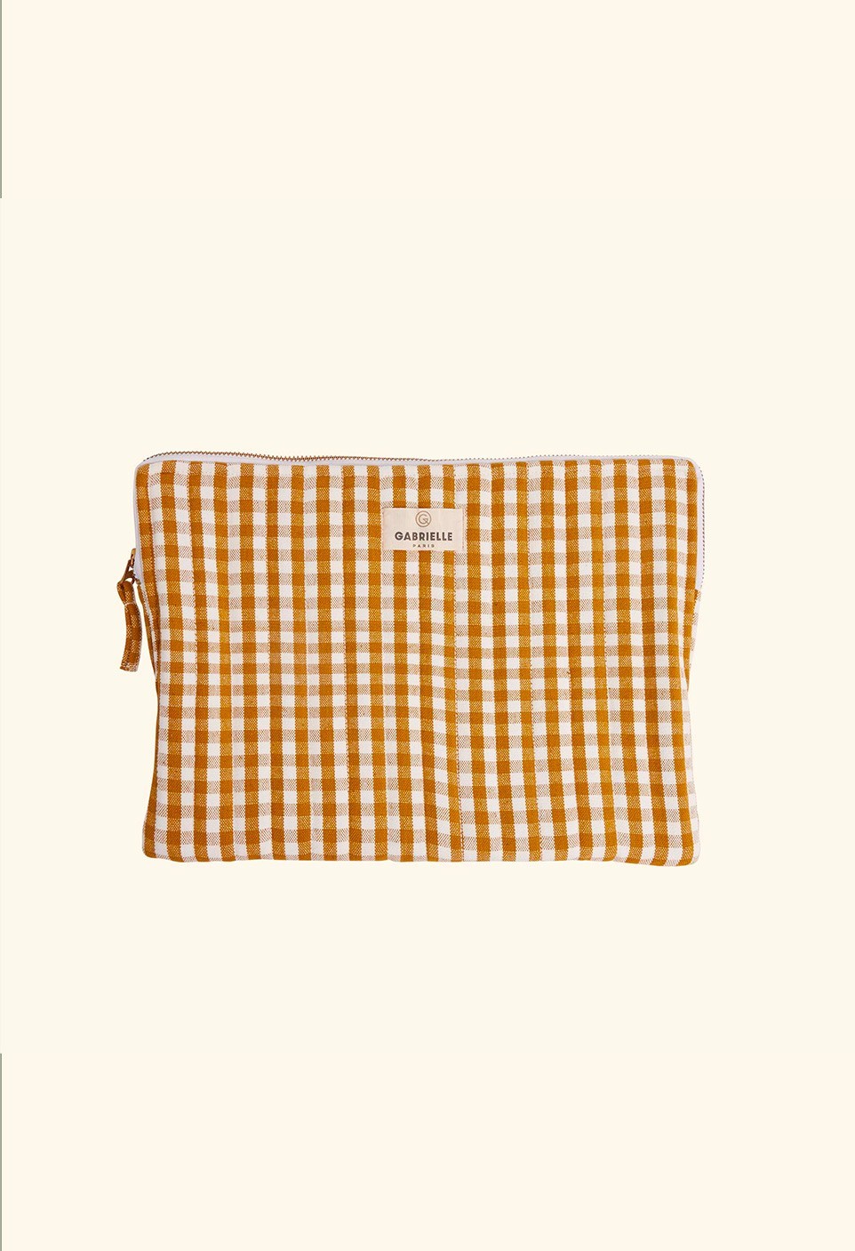 COTTON COMPUTER POUCH  VICHY CURRY