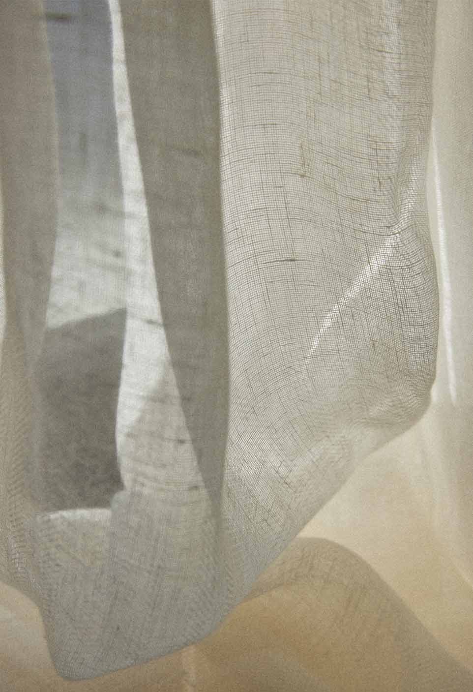 Linen veil curtain jacquard milk 140x280cm