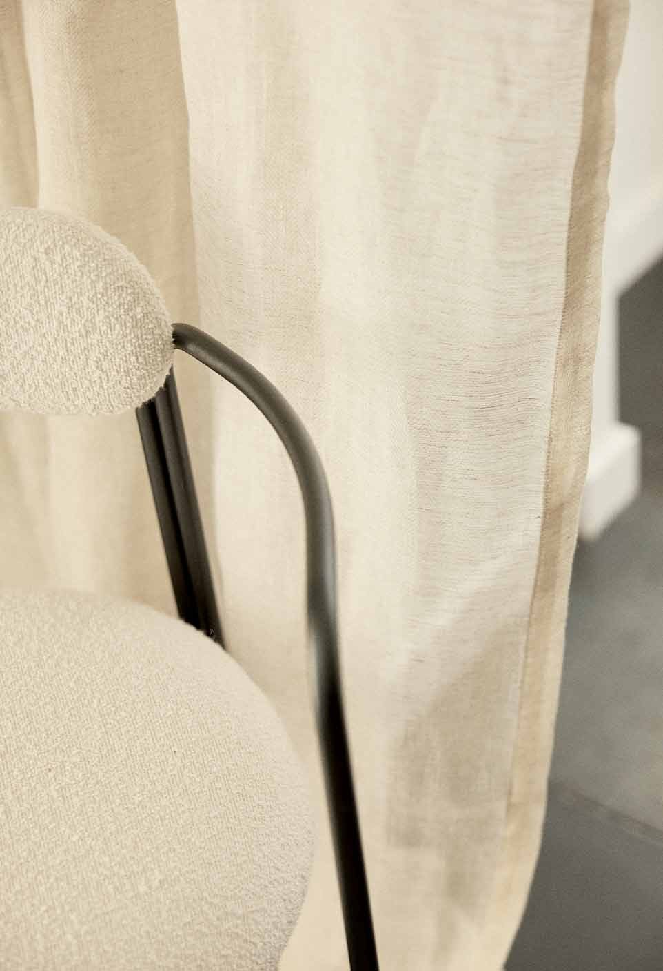 Linen veil curtain jacquard milk 140x280cm