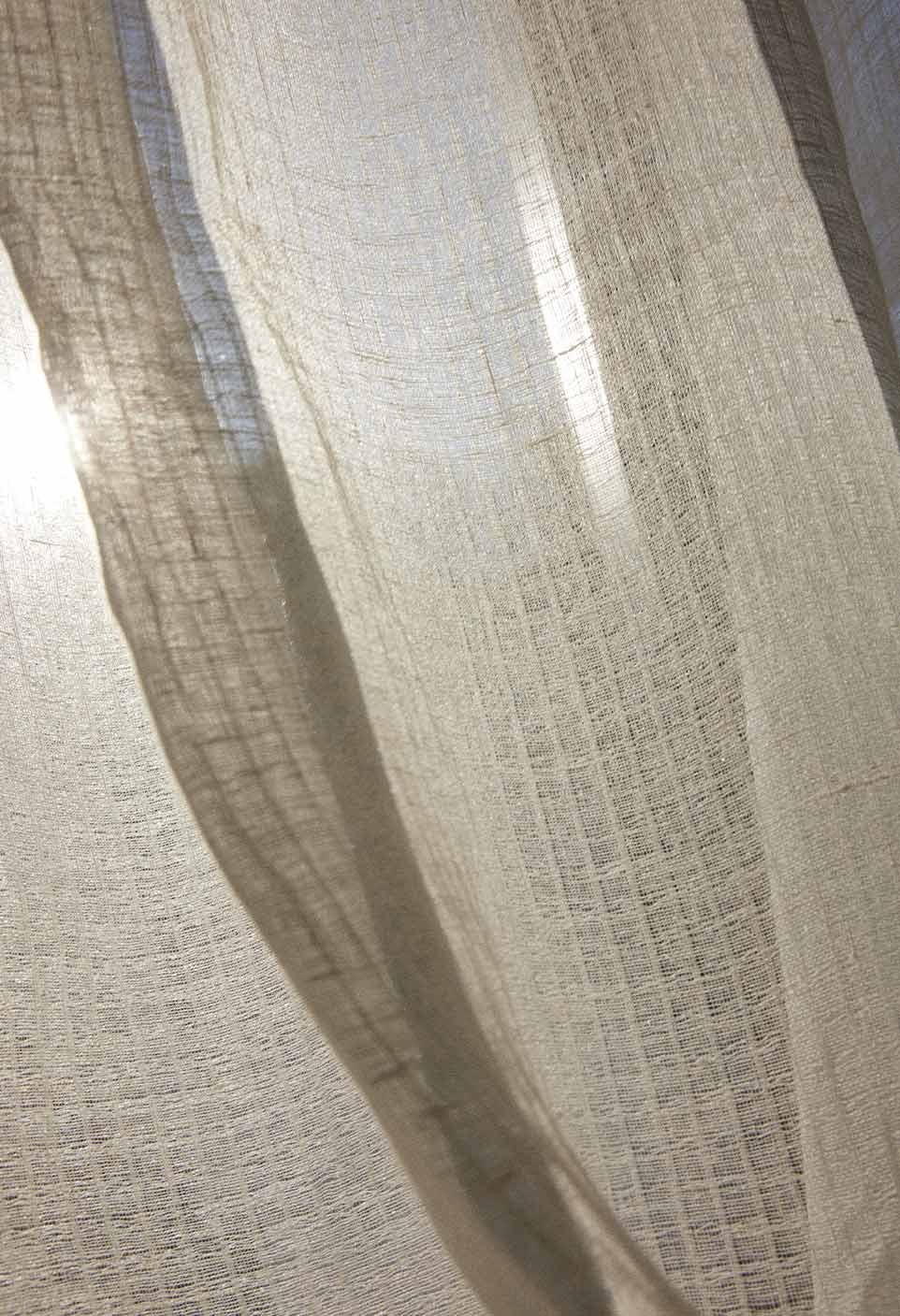 Linen veil curtain jacquard milk 140x280cm