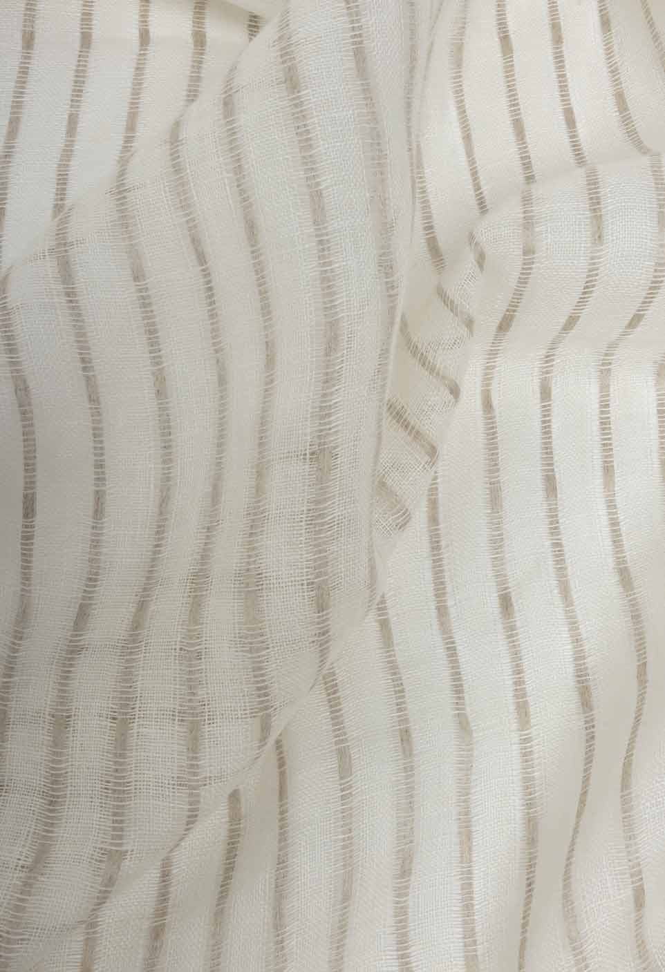 Linen veil curtain natural stripes 140x280cm