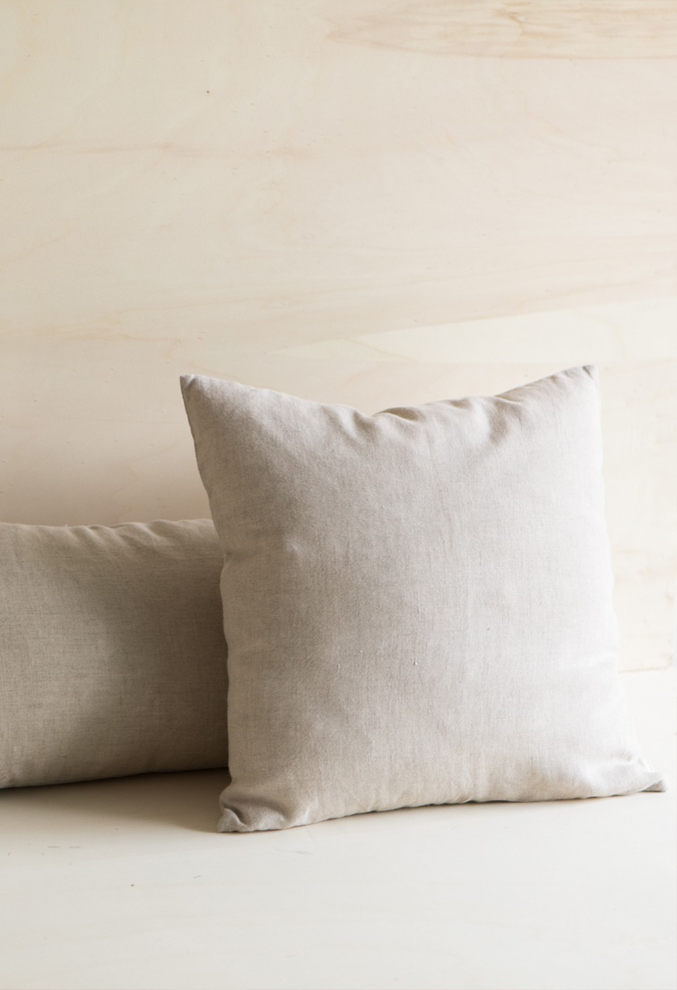 washed linen cushion natural