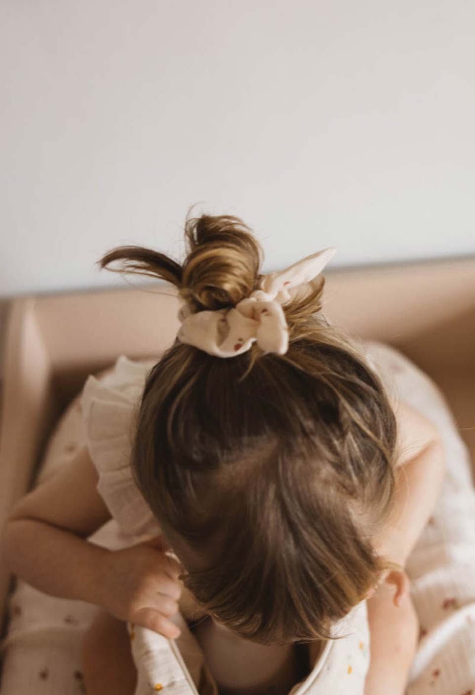 Scrunchie in cotton Blossom Dragée pink - Green&Kids - Gabrielle Paris