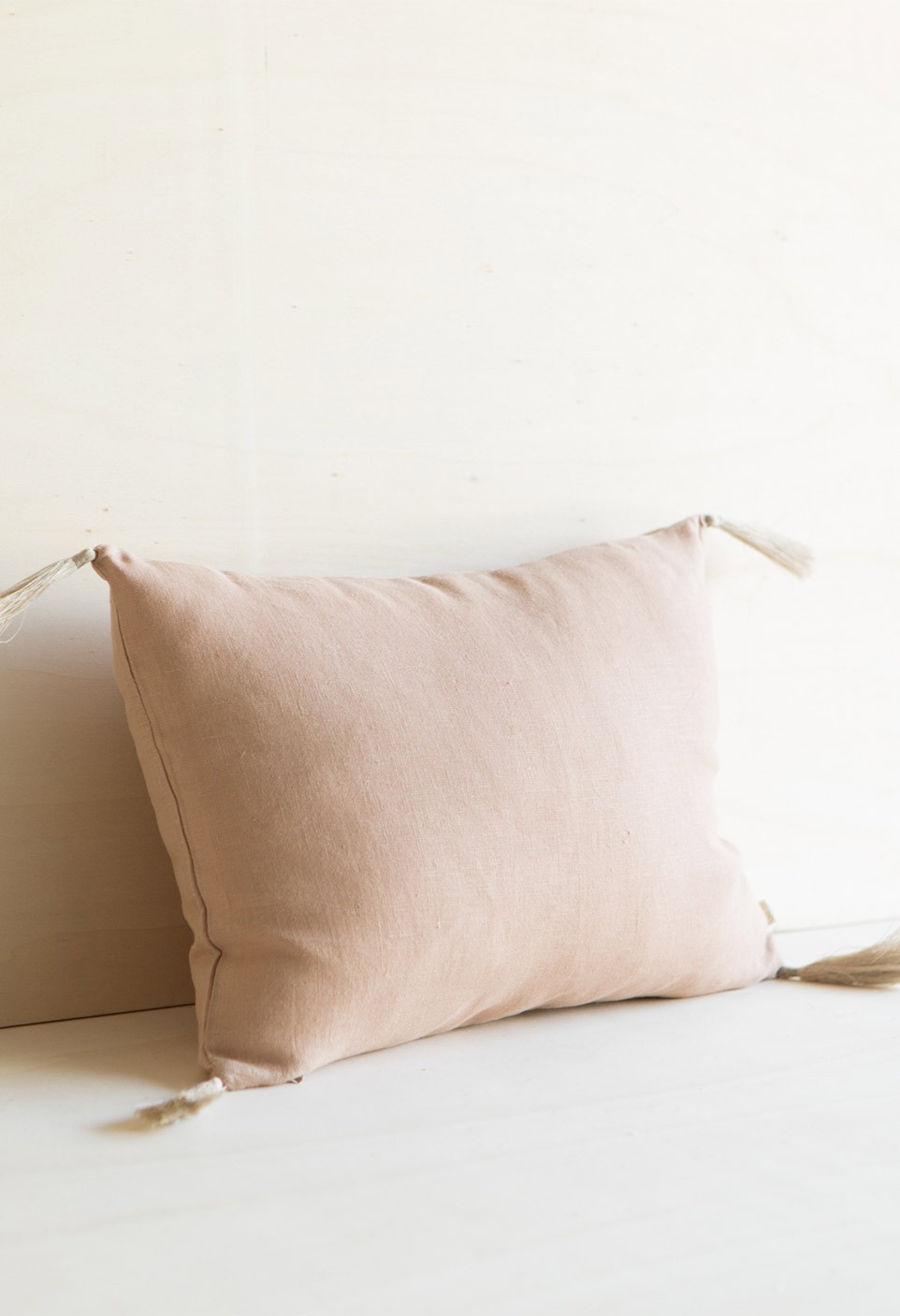 washed linen bahia cushion pink glaise