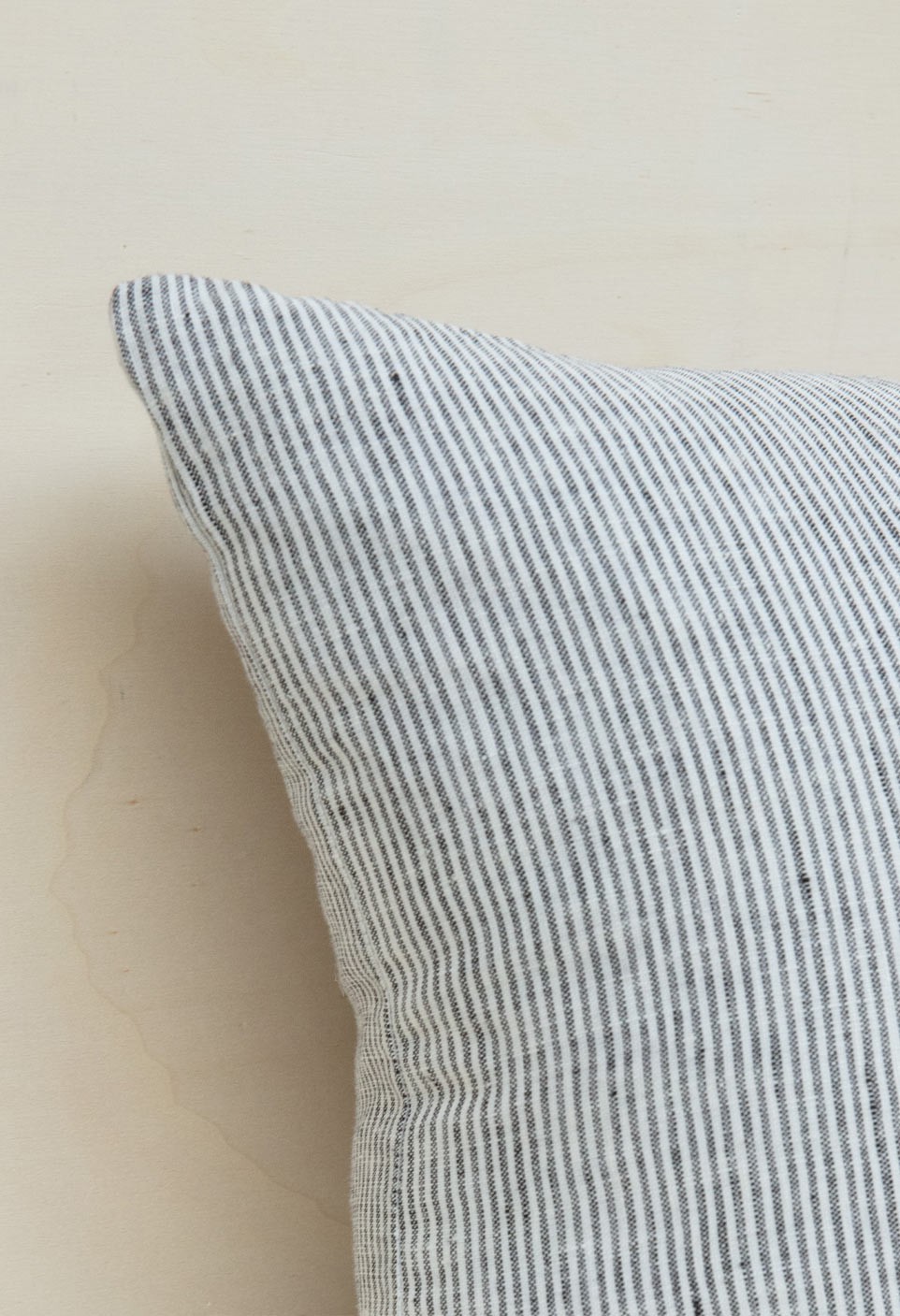 striped washed linen sao paulo cushion black milk