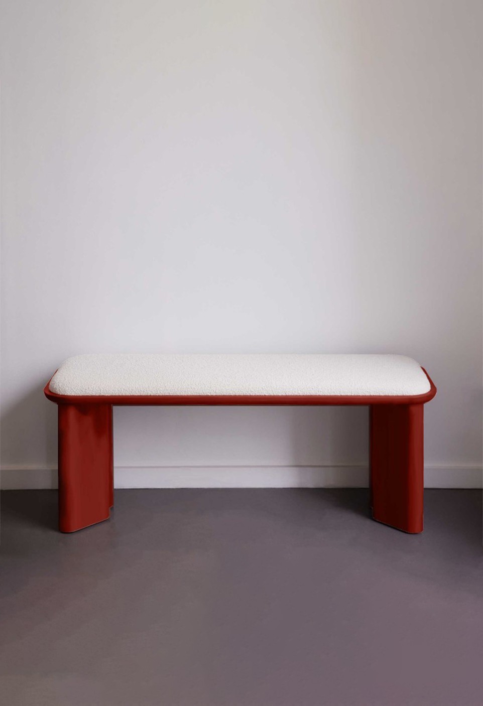 LAZARE BENCH  BURGUNDY LACQUERED WOOD