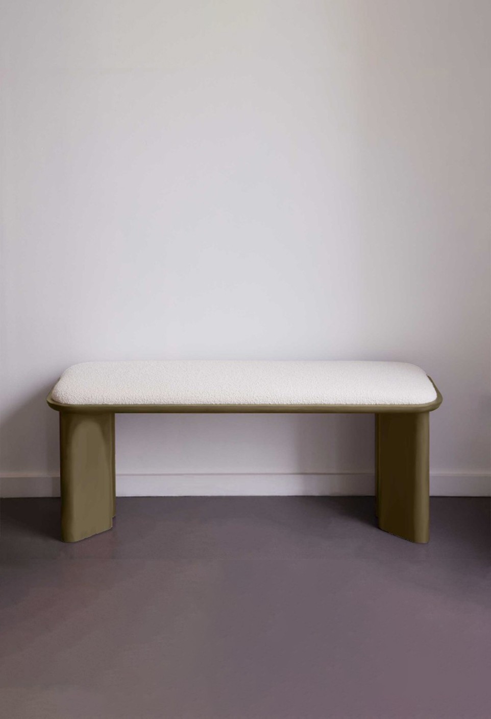 LAZARE BENCH  KAKI LACQUERED WOOD