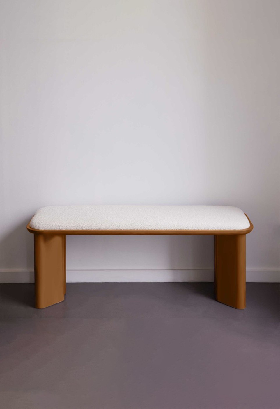 LAZARE BENCH  CARAMEL LACQUERED WOOD