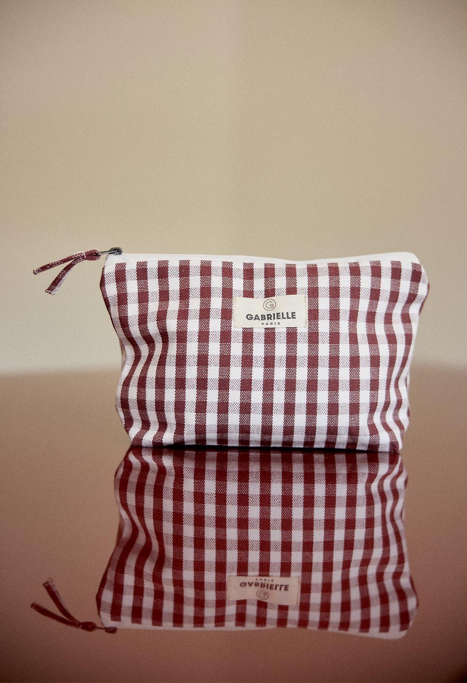 TROUSSE  EN COTON VICHY BORDEAUX