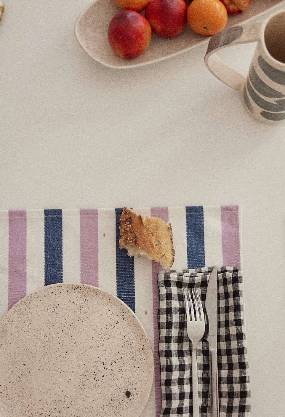 The indigo striped cotton placemat