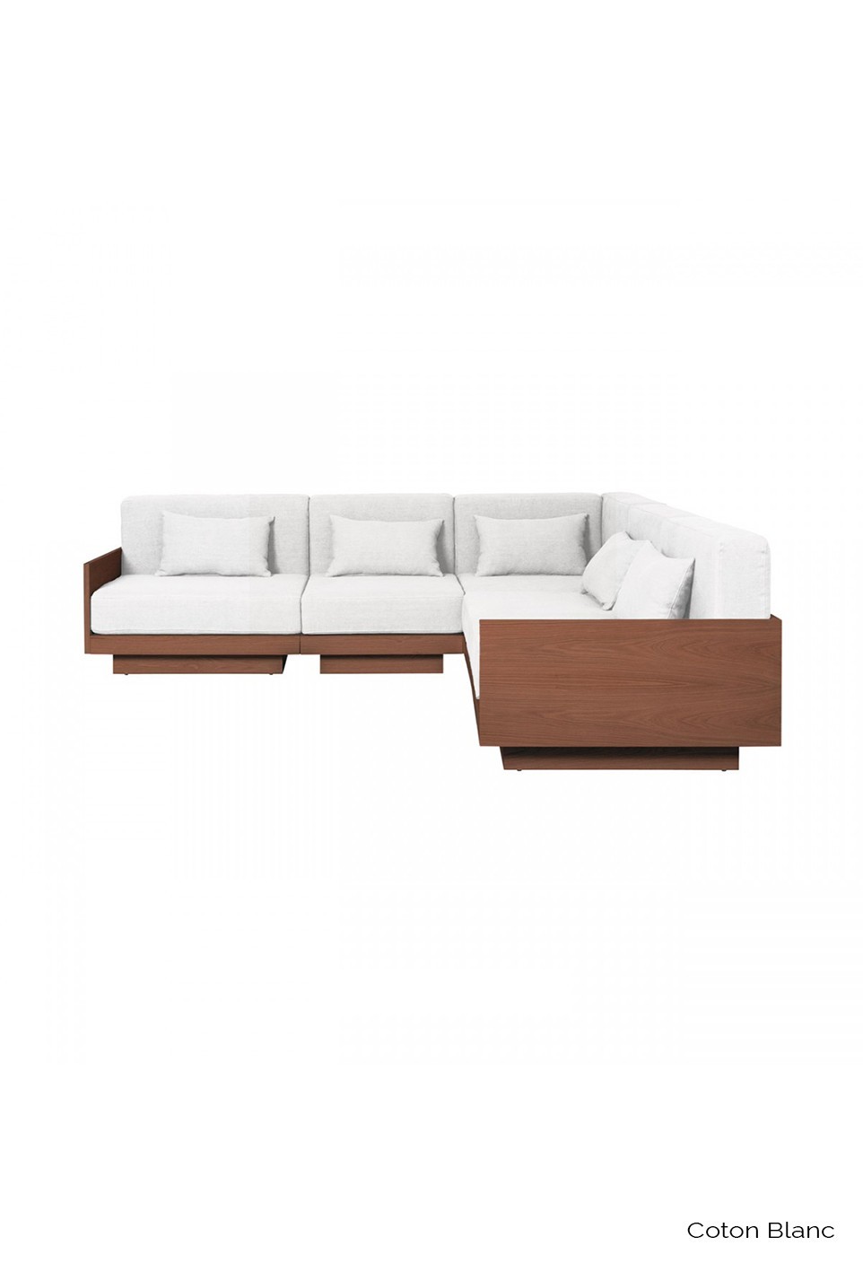 GEORGES THE CORNER SOFA  5 PLACES WALNUT FINISH