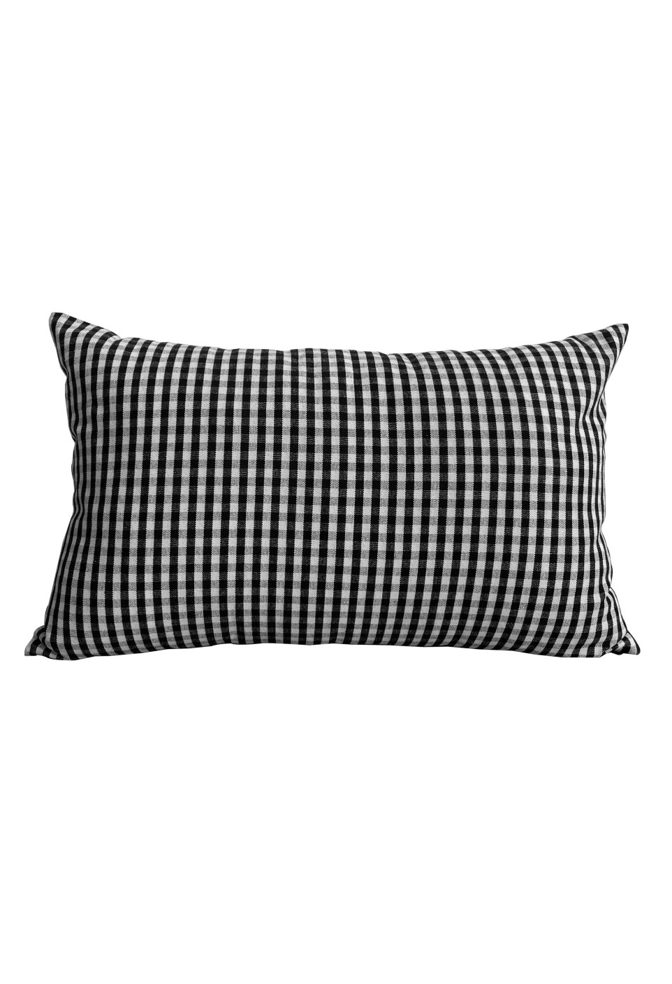 COTTON SAO PAULO CUSHION  VICHY BLACK WITH FILLING