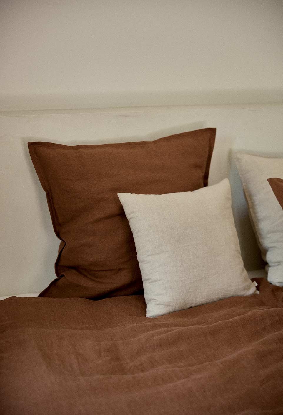 washed linen cushion natural