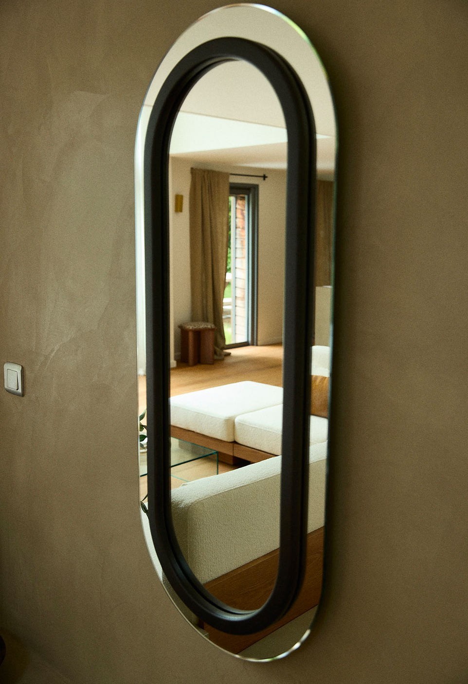 VICTOR MIRROR  BLACK LAZURATED WOOD