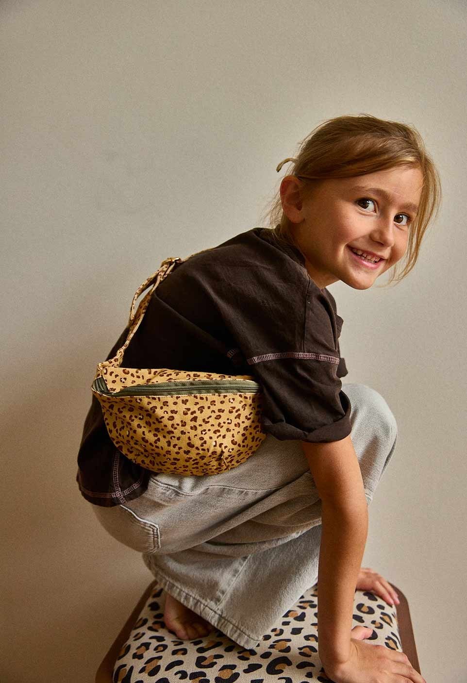 KIDS WAIST BAG  LEOPARD SABLE