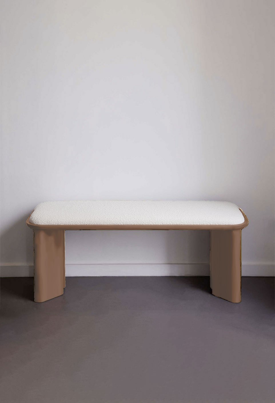 LAZARE BENCH  CRANBERRY LACQUERED WOOD