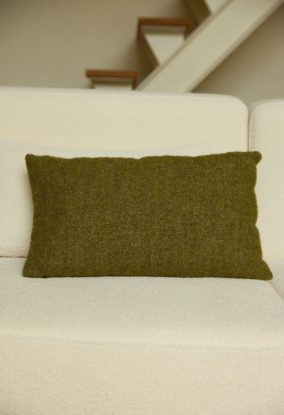 ARGENTINE CUSHION  WOOL KAKI WITH FILLING