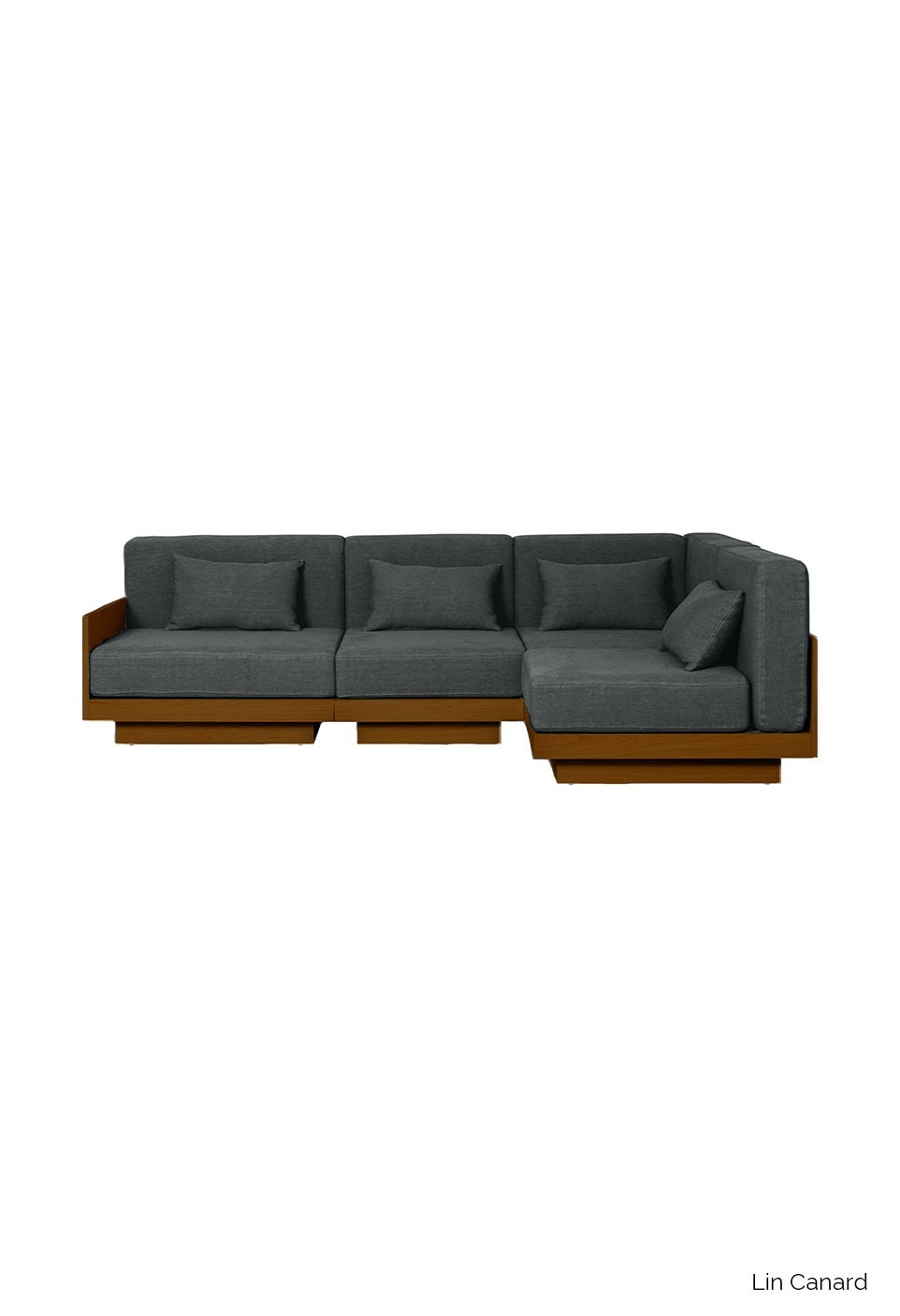 GEORGES THE CORNER SOFA 4 PLACES  TEAK FINISH