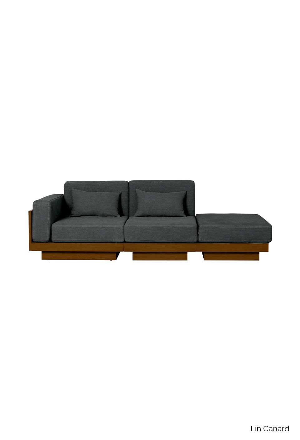 GEORGES THE LOUNGE CHAIR SOFA 3 PLACES  TEAK FINISH