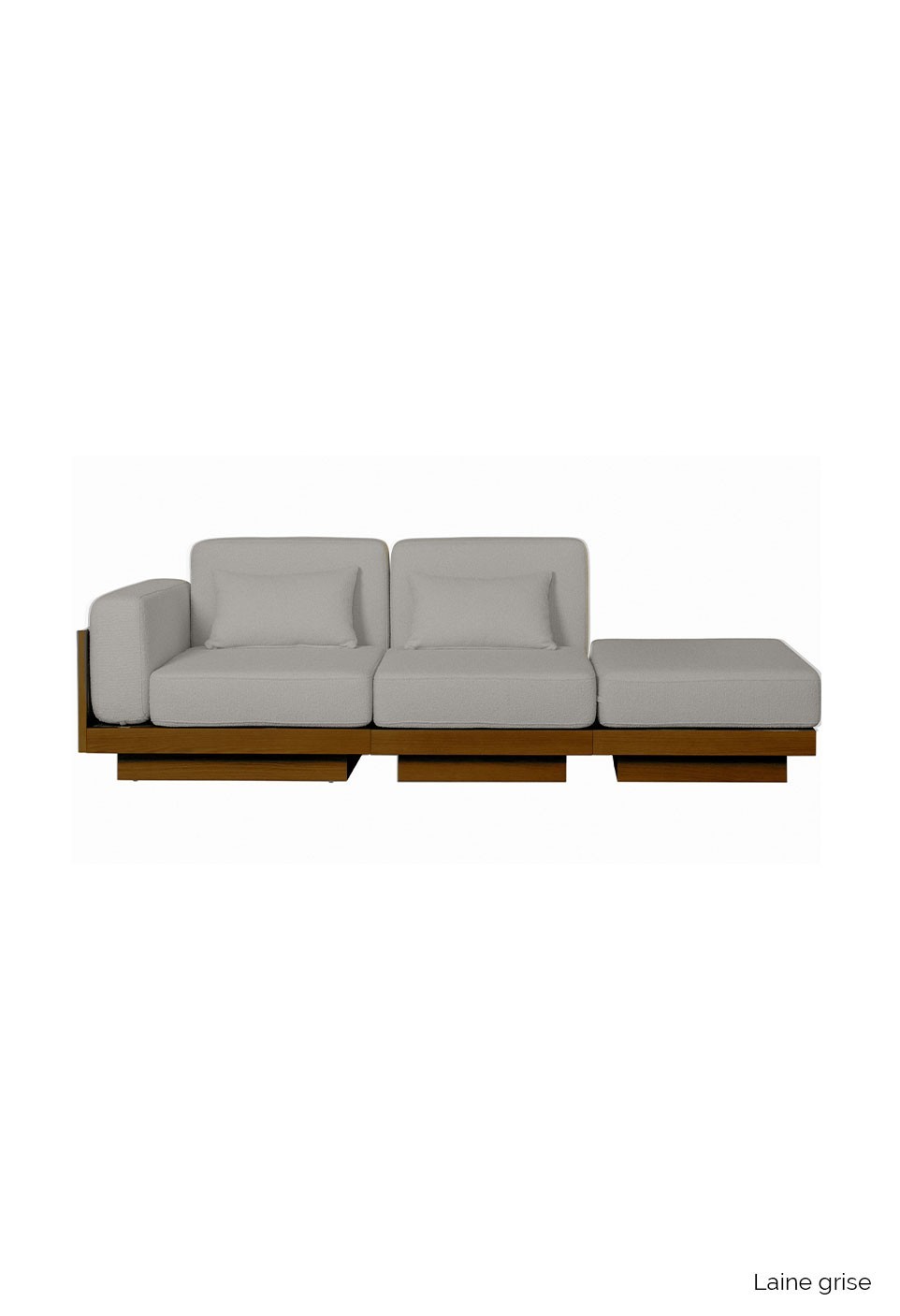 GEORGES THE LOUNGE CHAIR SOFA 3 PLACES  TEAK FINISH