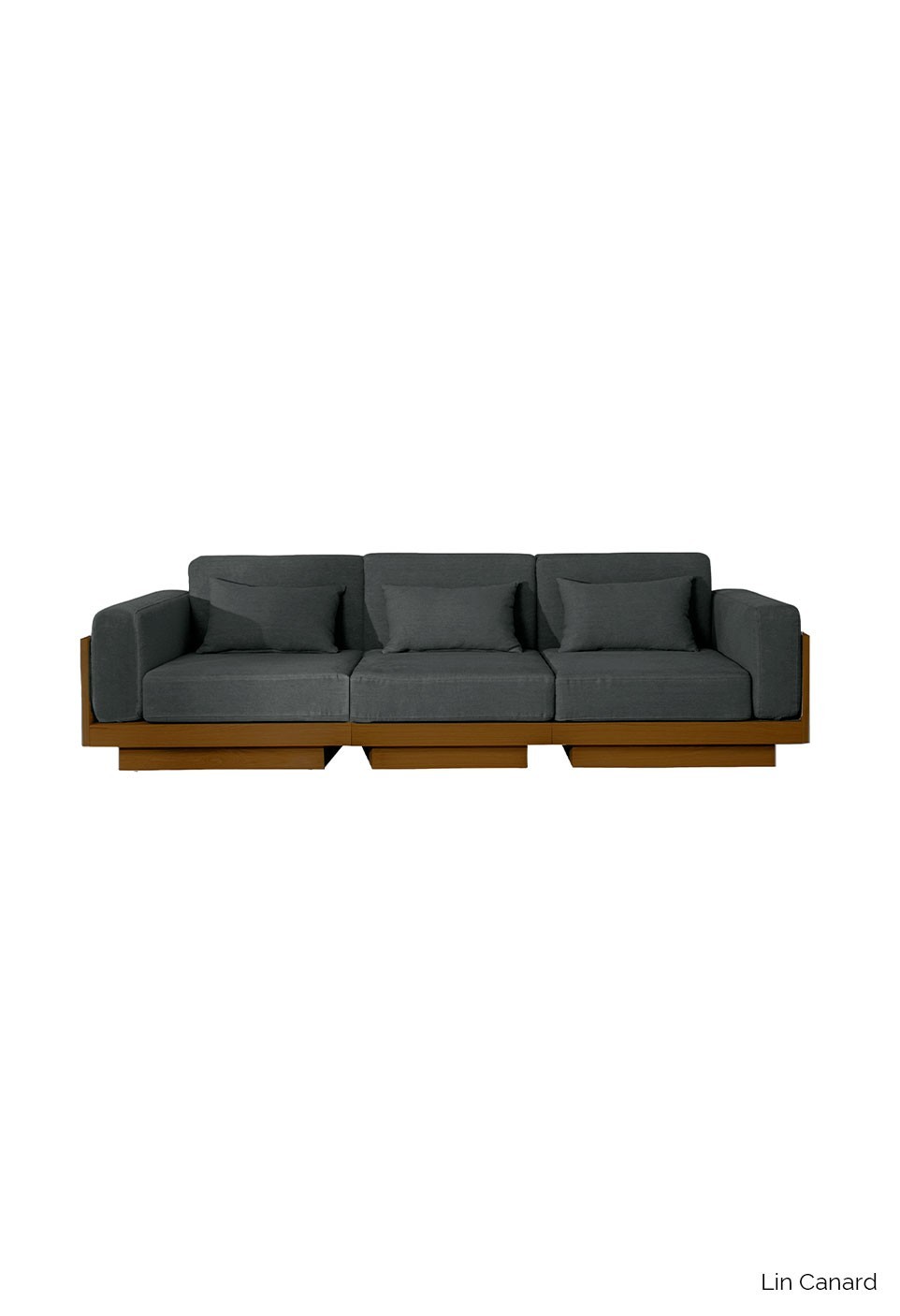 GEORGES THE COMFORTABLE SOFA 3 PLACES  TEAK FINISH