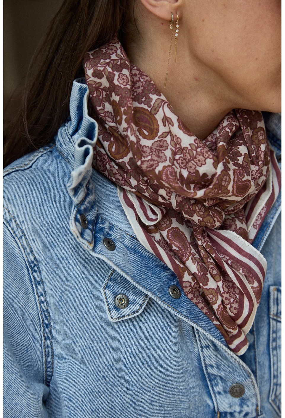 FOULARD  ARABESQUE BORDEAUX