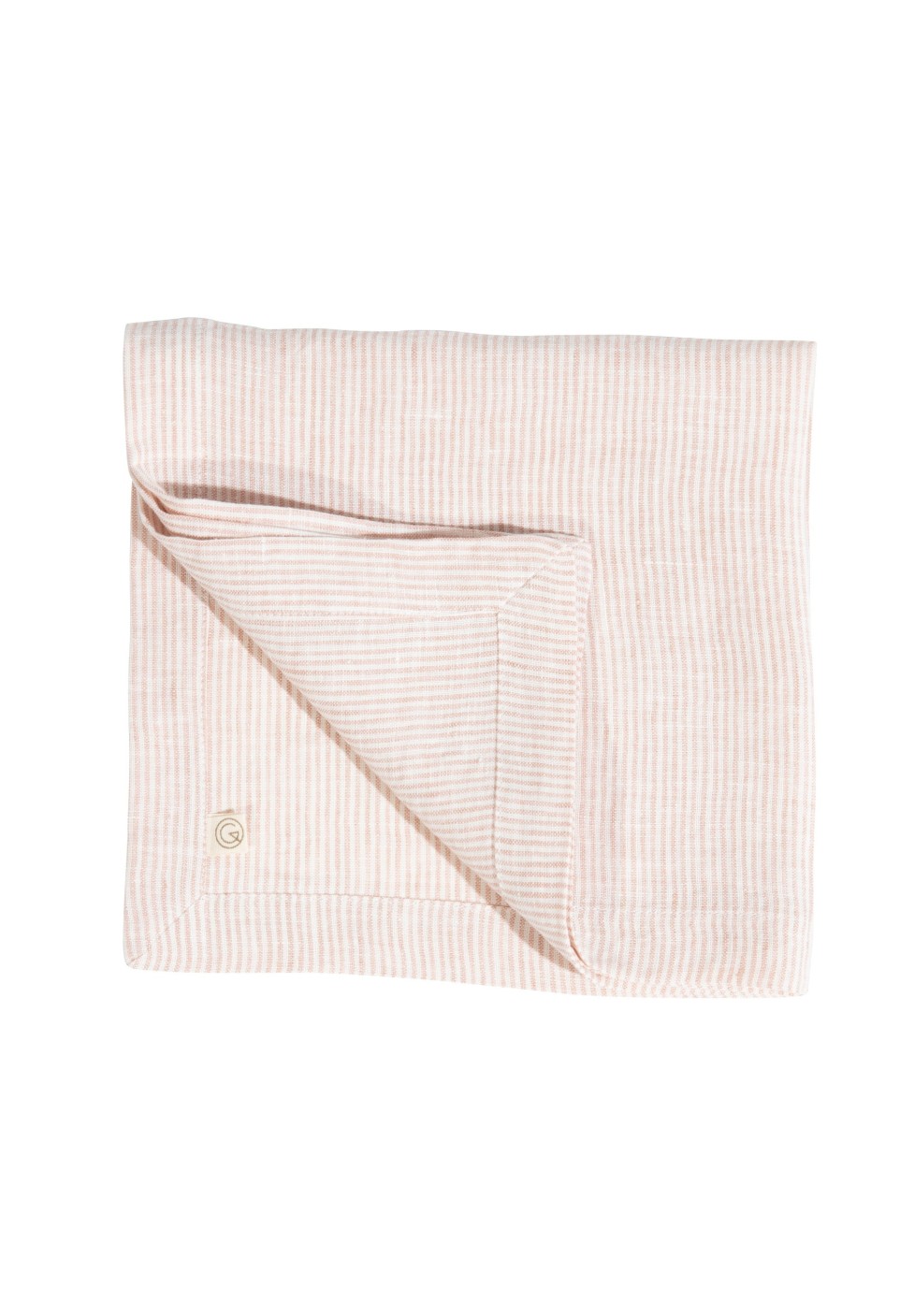 striped washed linen napkin pink glaise cream milk | Gabrielle Paris